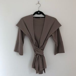 Akira Chicago Hooded Wrap Sweater